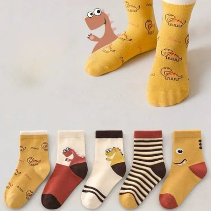 Luxurymania24 Boys Cotton Crew Socks|5 Pairs Set