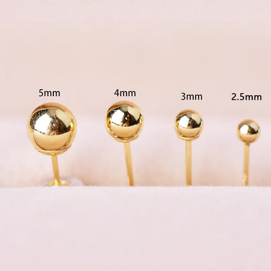 Real 18K Gold Stud Earrings