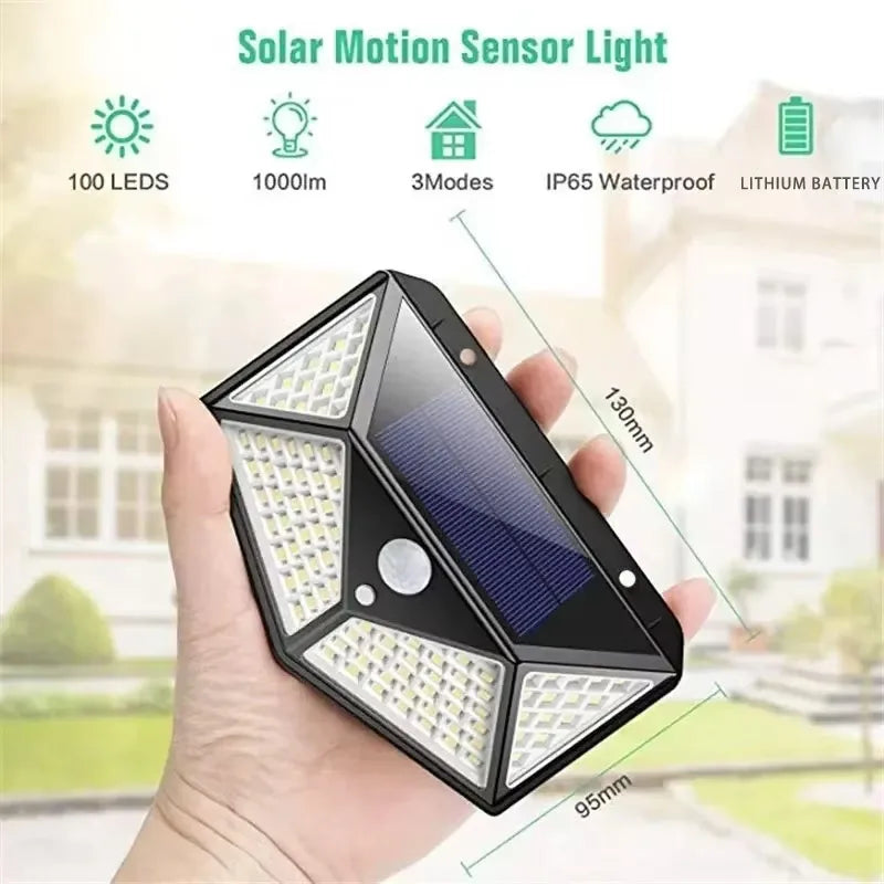 Guardian 100-LED Solar Security Light – Smart Motion Sensor & Emergency Lamp
