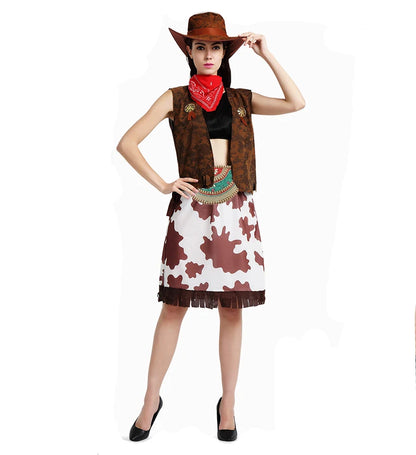 Luxurymania24 boho flower waist belt for women styled with cowgirl outfit skirt vest and red bandana