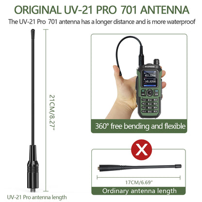 Original UV-21 Pro 701 antenna for Baofeng UV 21 Pro walkie talkie with 21cm flexible design
