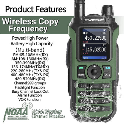 Baofeng UV 21 Pro walkie talkie with waterproof design and multi-band frequency support