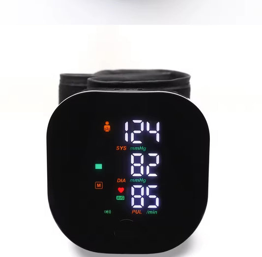 Luxurymania24 USB rechargeable blood pressure monitor with large digital display for easy readings