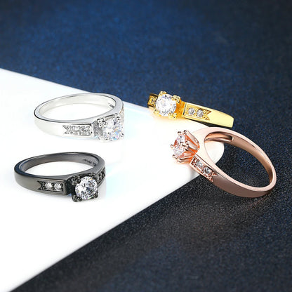Four stunning cubic zirconia wedding rings for women in various metals and designs