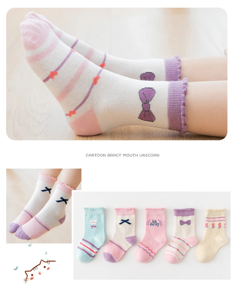 Cute kids warm socks for winter with fun cartoon designs and soft material for comfort