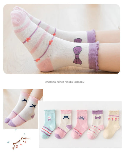 Cute kids warm socks for winter with fun cartoon designs and soft material for comfort