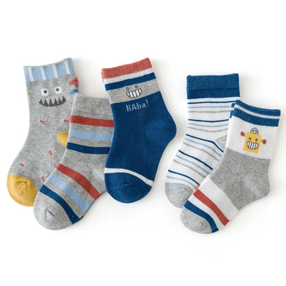 Colourful cute kids warm socks for winter featuring fun designs and soft materials
