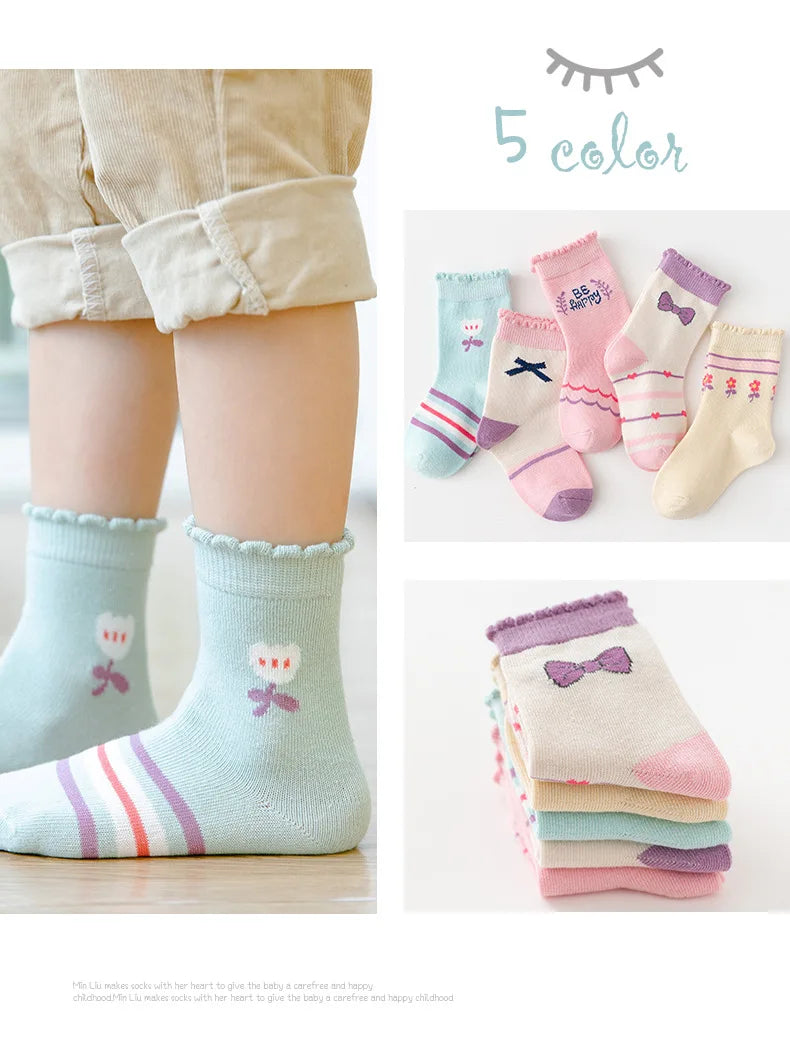 Cute kids warm socks for winter in five stylish colours, perfect for keeping little feet cozy
