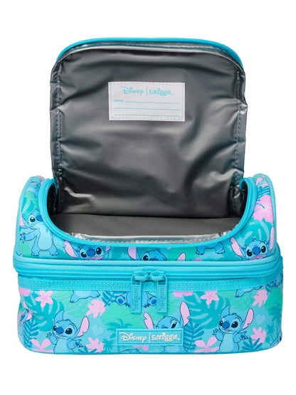 Smiggle school bag set for girls turquoise Disney Stitch insulated two compartment lunch bag