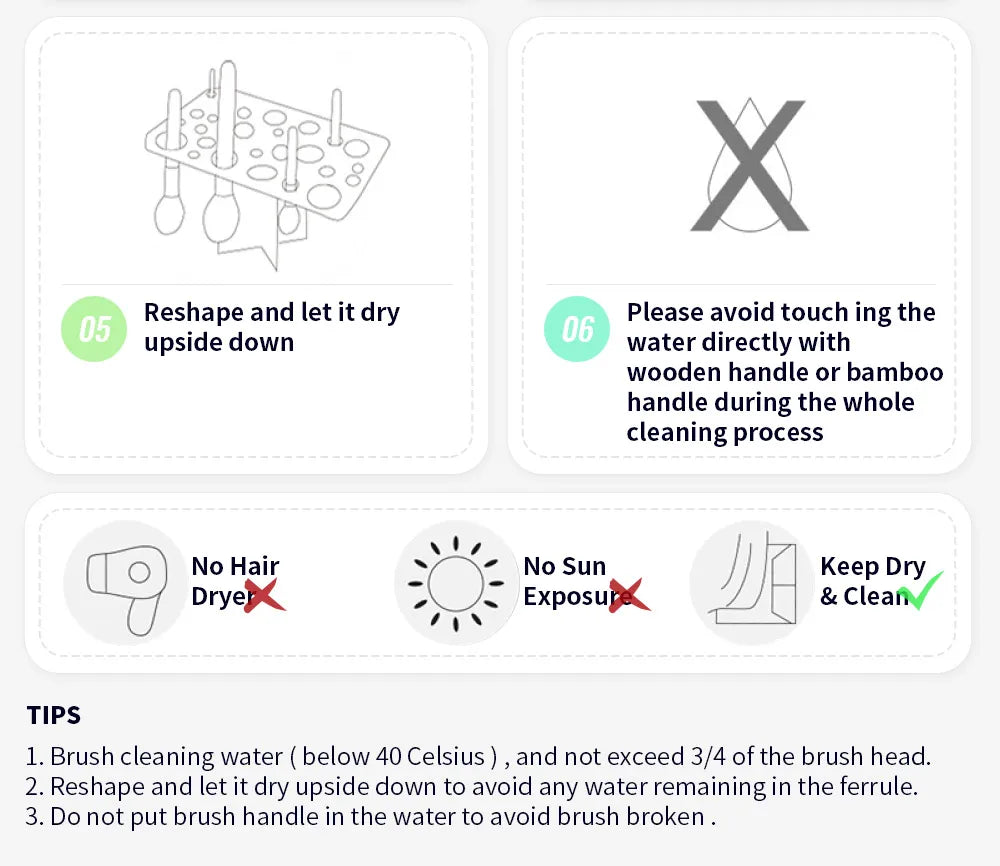 DUcare highlighter brush care instructions for proper cleaning and maintenance guidance
