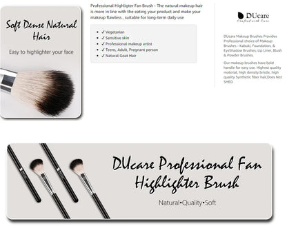 DUcare highlighter brush with soft natural hair for easy application and a flawless makeup finish