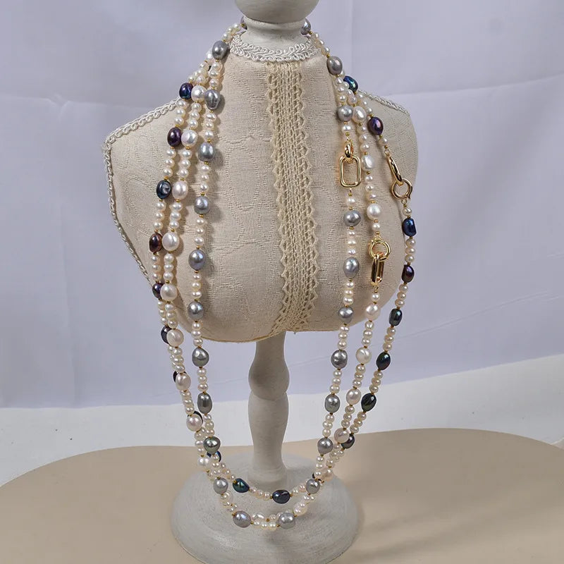Elegant handmade freshwater pearl necklace for women displayed on a mannequin bust