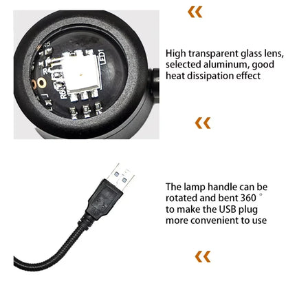 Black USB bedroom mood light with durable aluminum body