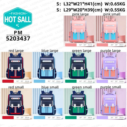 Luxurymania24 colourful school backpacks in red blue green purple large and small display fashion student backpack 2024