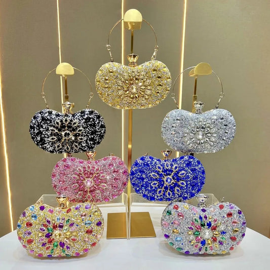 Lightweight embellished shoulder bag women displayed in various colours with intricate designs and handles