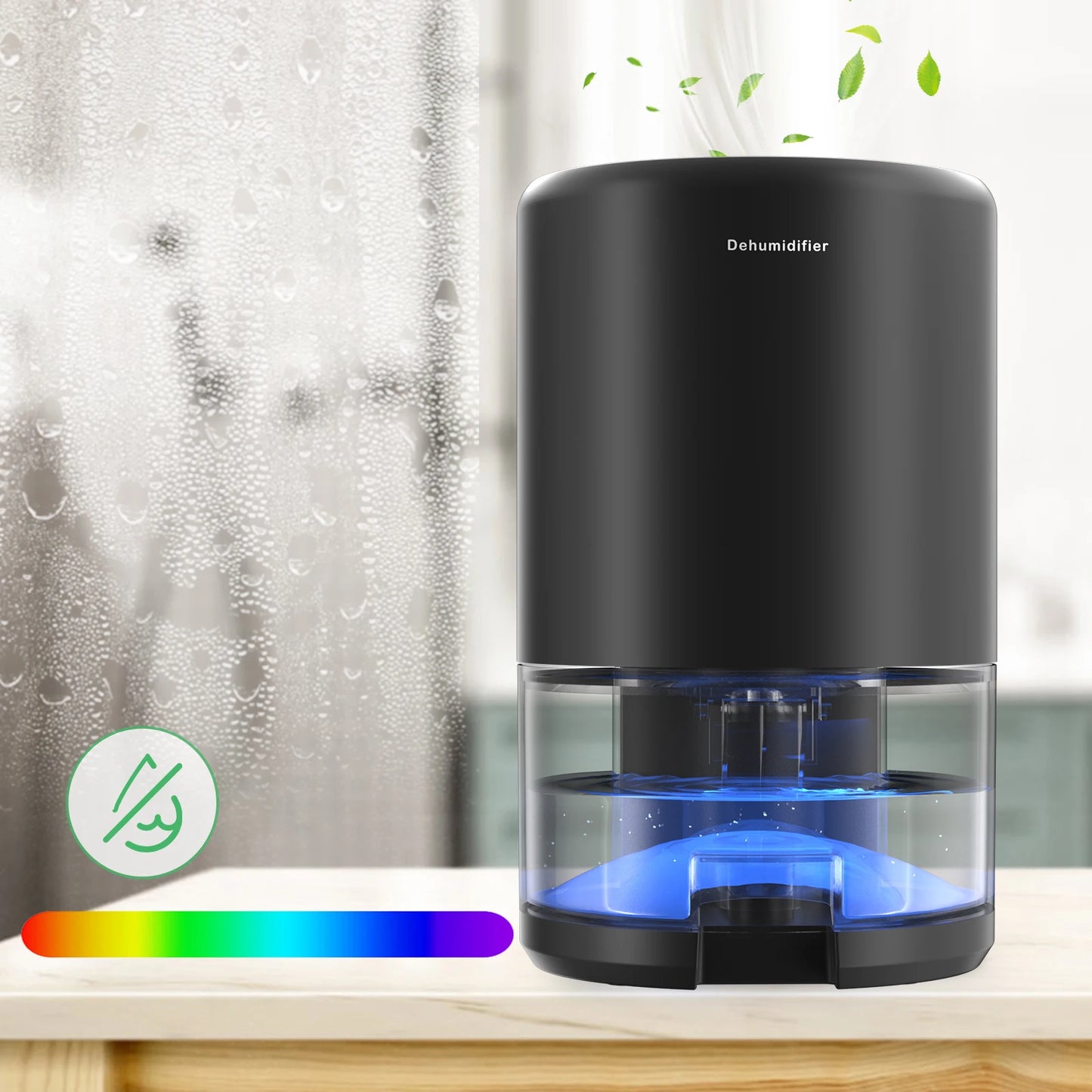 Electric home dehumidifier with modern design and LED indicator for efficient moisture removal