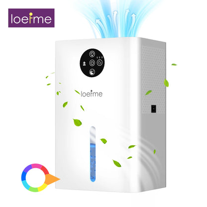 Loeifme Electric Home Dehumidifier in White with Digital Controls and Airflow Indicator