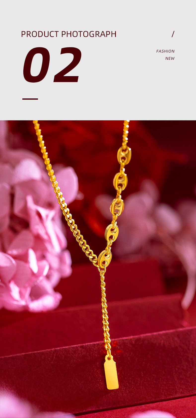 Luxurymania24 lucky sign gold bar necklace on a delicate chain with elegant design