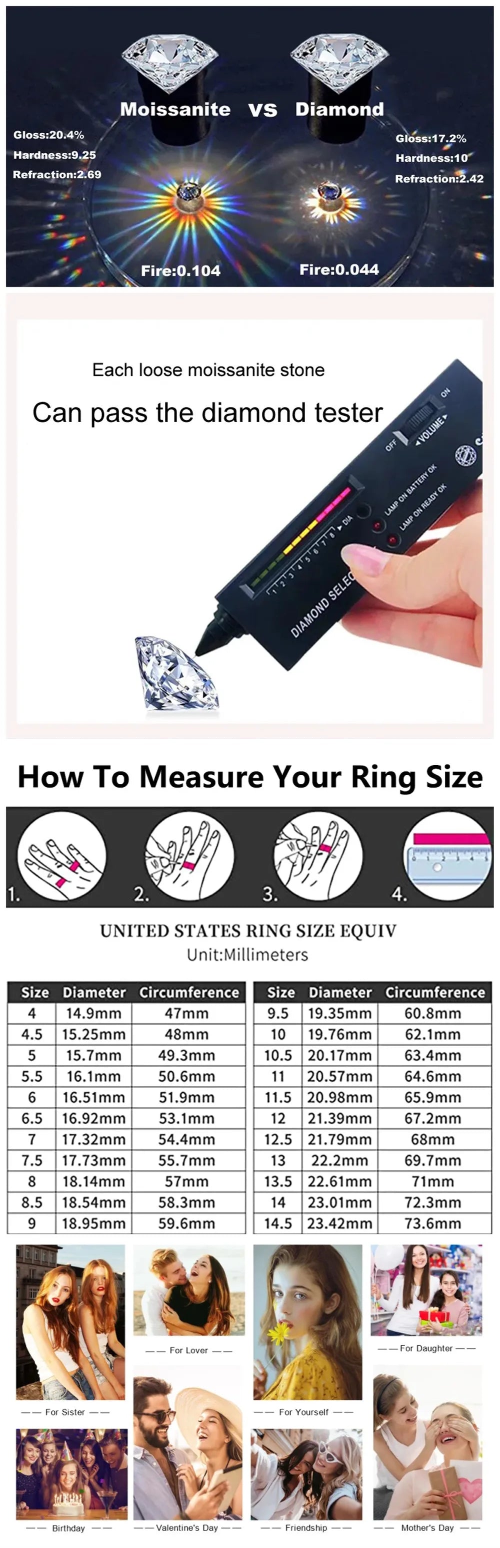 Moissanite heart pendant necklace from Luxurymania24 featuring brilliant sparkle and elegant design