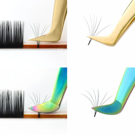 Luxurymania24 stainless steel eyelash tweezers set for precise eyelash application and styling