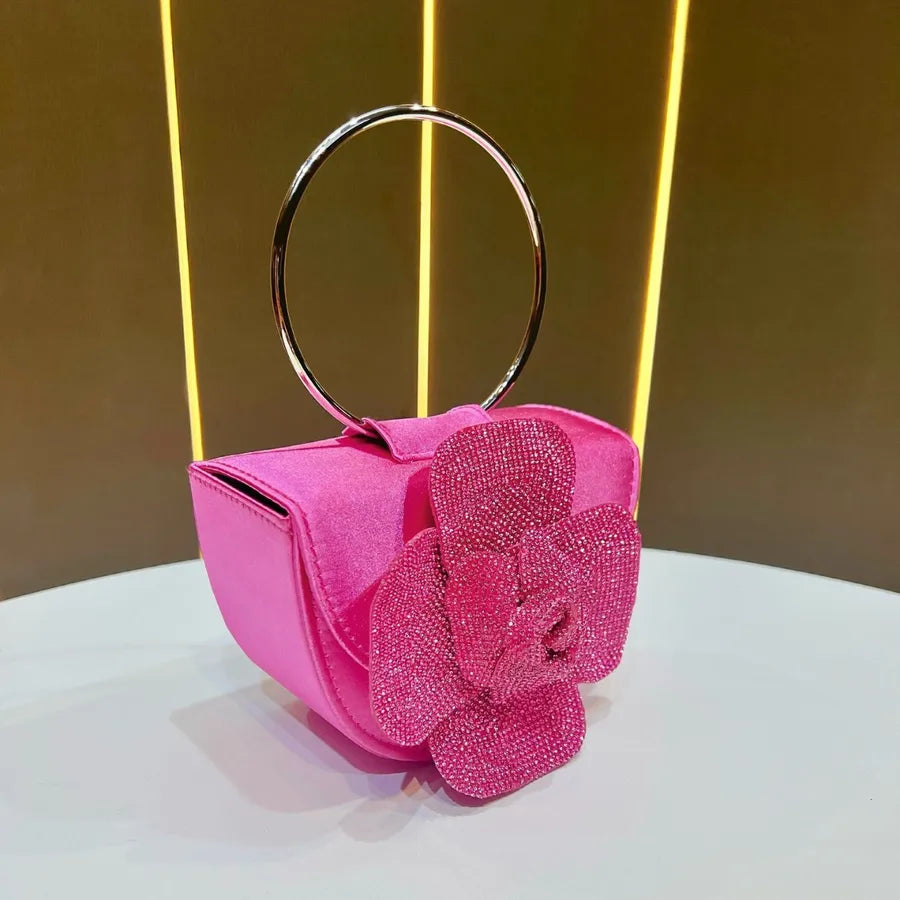 Fashionable Tea Rose Shiny Handbag