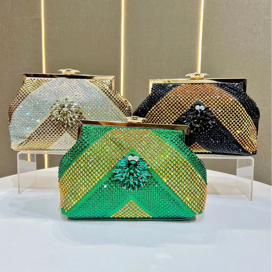 Elegant Diamond Embedded Clutch Bag