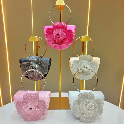 Fashionable Tea Rose Shiny Handbag