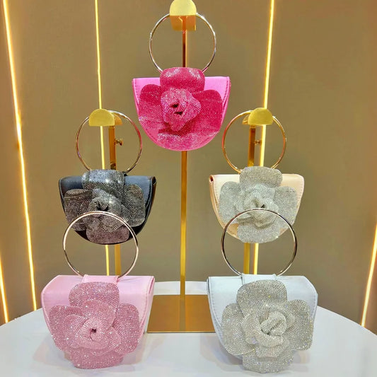 Fashionable Tea Rose Shiny Handbag