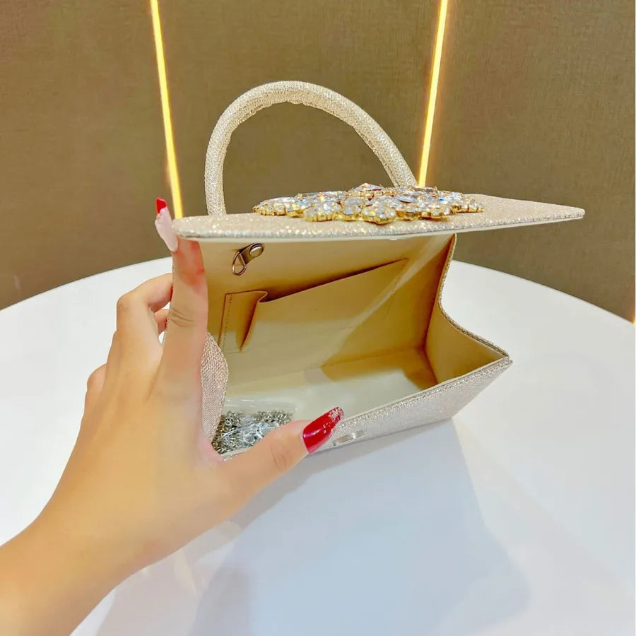 Diamond Embedded Chain Handbag