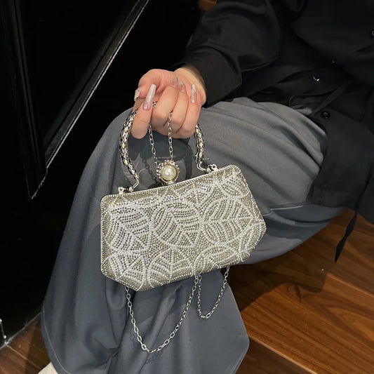 Diamond Embedded Retro Evening Bag