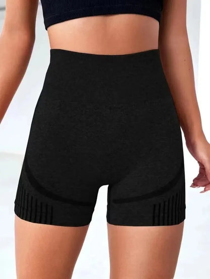 Black Butt Lift Fitness Shorts with high waist design for enhanced support and shaping