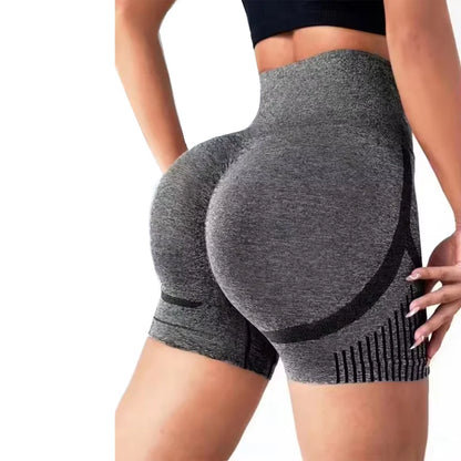 Grey seamless Butt Lift Fitness Shorts enhancing curves and support for workout and activewear
