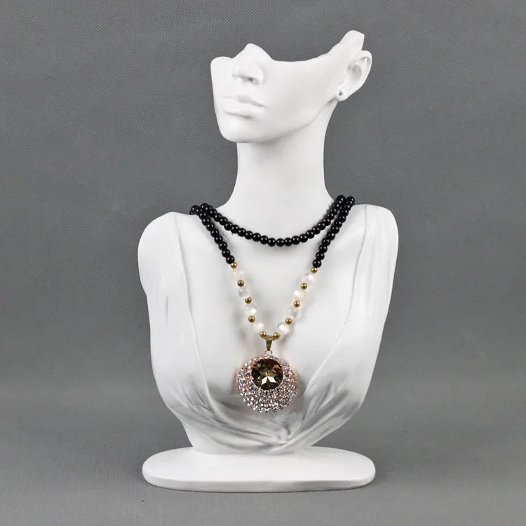 Elegant resin jewellery display stand for showcasing necklaces and accessories