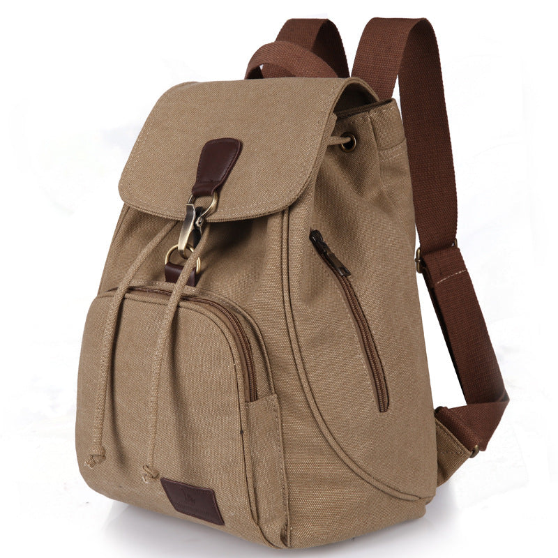 Eprolo retro girls fashion backpack in beige with adjustable straps and multiple pockets