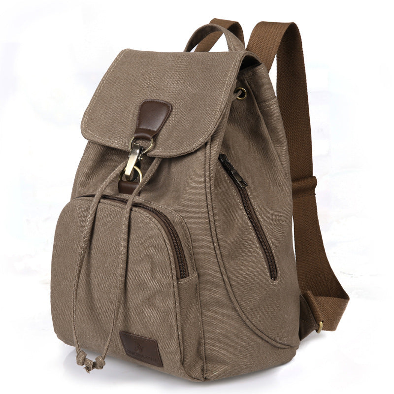 Stylish eprolo retro girls fashion backpack in brown with multiple pockets and adjustable straps