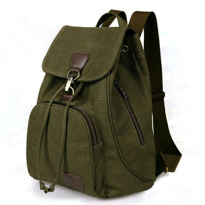 eprolo retro girls fashion backpack in olive green with multiple pockets and adjustable straps
