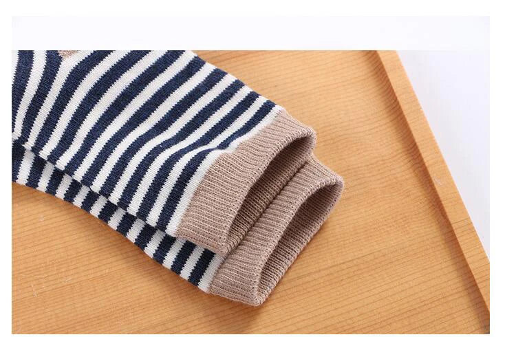 Soft toddler socks for boys and girls with striped design and ribbed cuffs for comfort