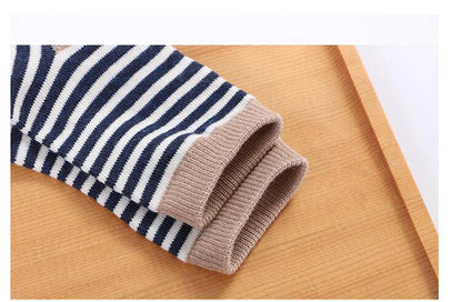 Soft toddler socks for boys and girls with striped design and ribbed cuffs for comfort