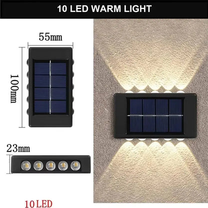 10 LED warm light solar panel for outdoor use