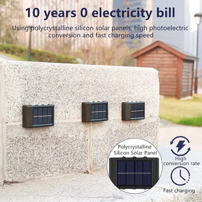 Solar wall lights black polycrystalline fast charging outdoor
