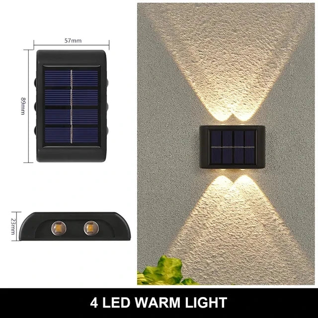 Solar wall light black for outdoor lighting