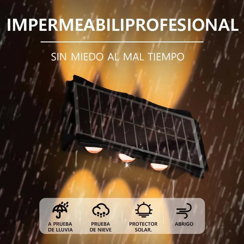 Black solar outdoor lights for professional waterproof use