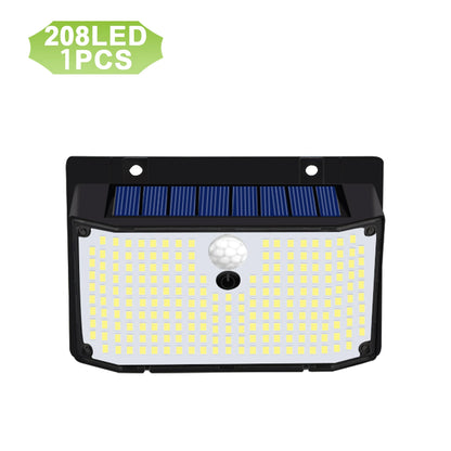 Black solar lights in garden with 208 LED and motion sensor