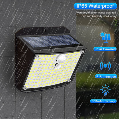 Black Solar Lights in Garden with PIR Sensor for Outdoor Use