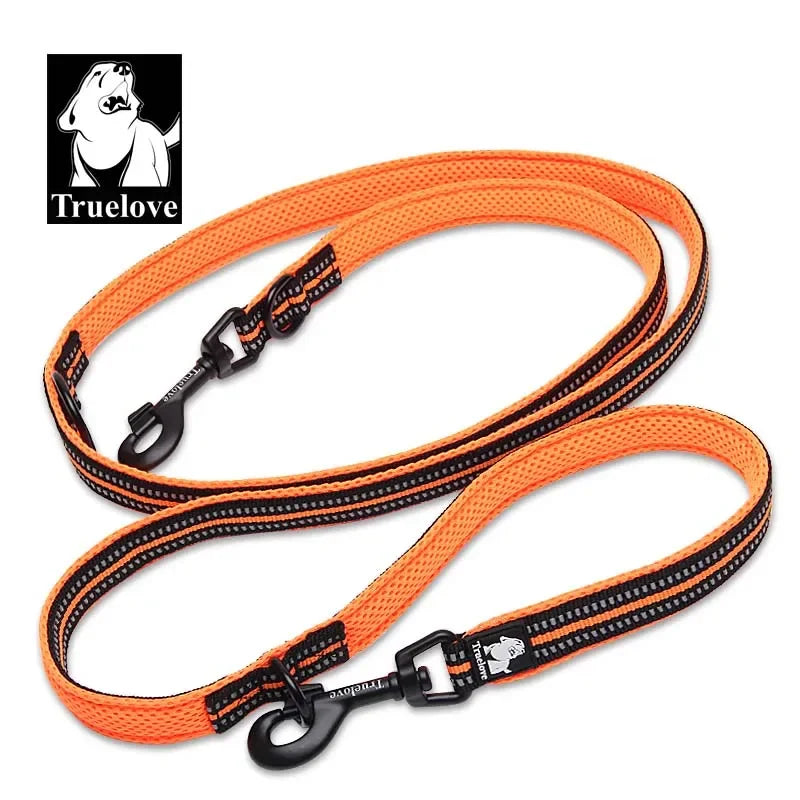 Orange Truelove Adjustable Multi-Function Dog Lead with Durable Hook for Versatile Use