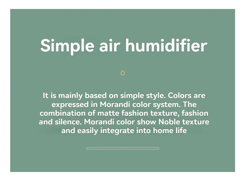 USB automatic humidifier with light in Morandi colours, perfect for enhancing home ambiance and air quality