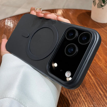 Slim matte iPhone 17 Pro Max MagSafe case in sleek black finish, showcasing camera cutouts