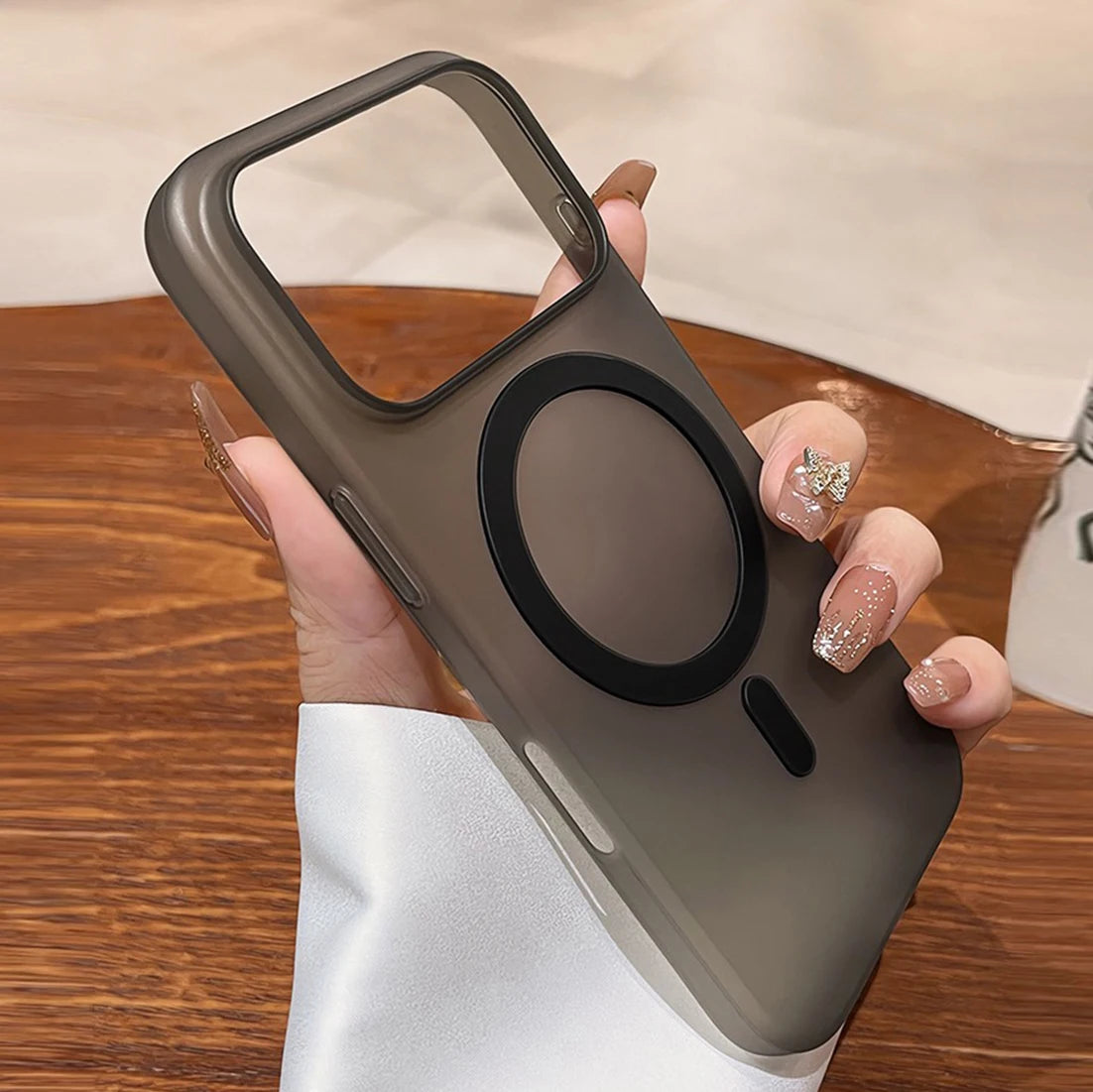 Slim matte iPhone 17 Pro Max MagSafe case in a stylish grey finish for premium protection