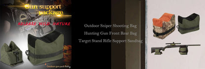 Luxurymania24 hunting rifle shooting sandbags and target rests in green and orange casual fanny pack with phone compartment
