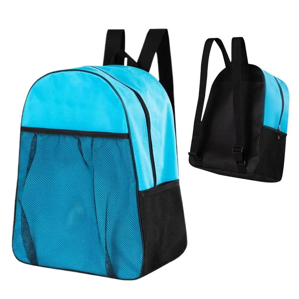 Luxurymania24 turquoise waterproof inline skates bag with front mesh pocket and black padded straps